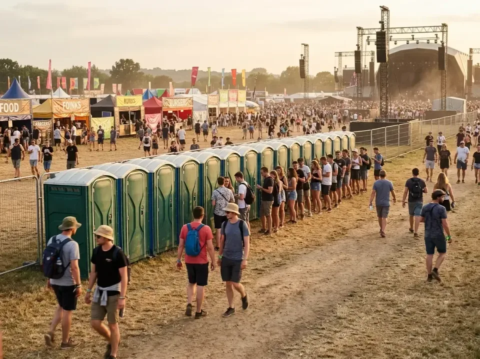 music-festival-sanitation-row-004 — Dumpster & Portable Bathrooms Rental regulations and compliance guidance, Dumpster & Por…