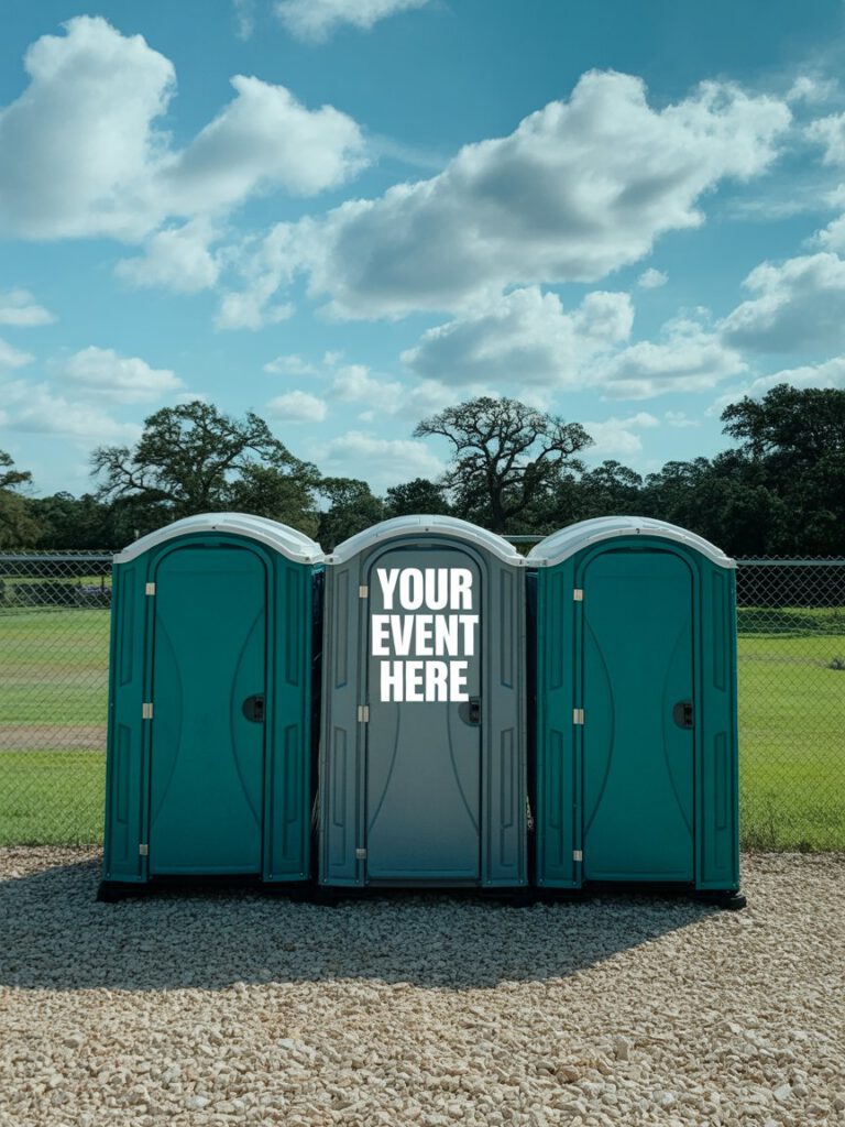 a photograph of three portable toilets - United States  5